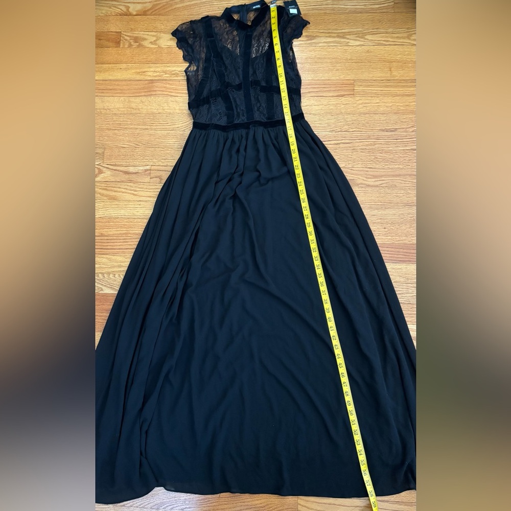 Miusol Dress Women’s Medium Black Lace/Suede Top Lined Maxi Evening Formal New - Picture 11 of 12